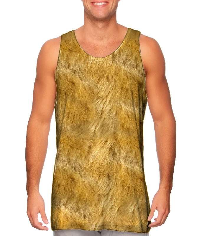 Fitted Tank Top-Lion Skin