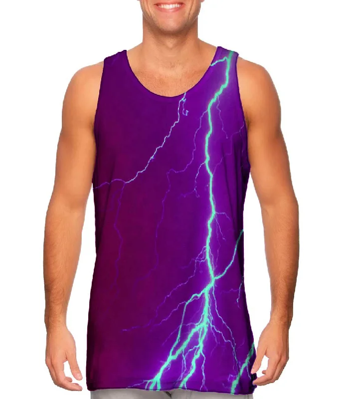 High-neck Tank Top-Lightning Storm Maroon