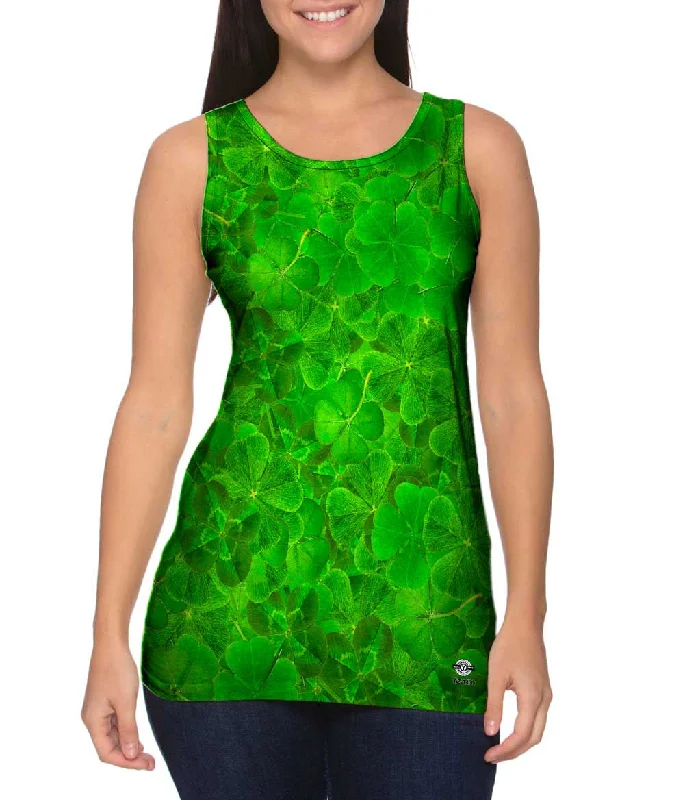 Bold Print Tank-Luck Of The Irish Four Leaf Clover