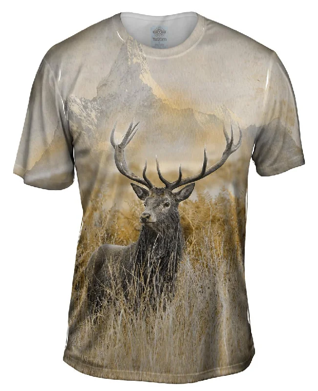 Bold Graphic T-shirt-Yellow Stag