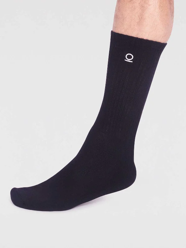 Athletic Socks-Rafael Organic Cotton Sport Socks - Black