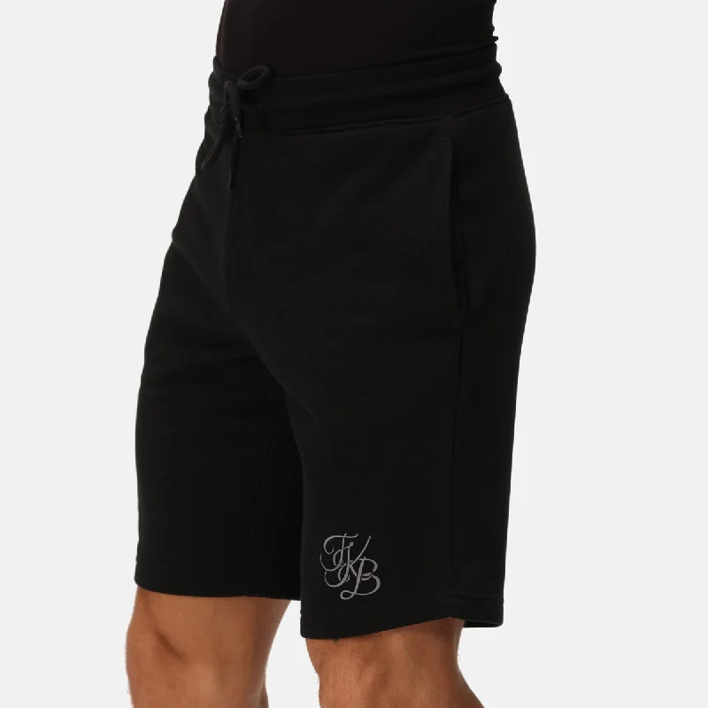 High Rise Shorts-TKB Man Black Organic Sweat Shorts