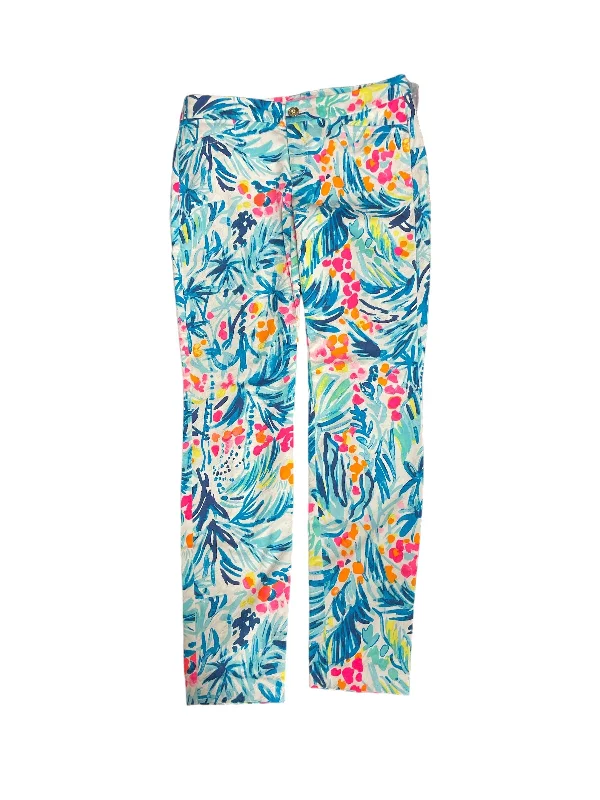 Running Compression Pants-Floral Print Pants Designer Lilly Pulitzer, Size 0