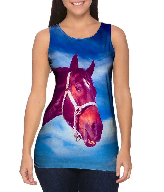 Sweat-wicking Tank-Lonesome Horse Cloudy Day