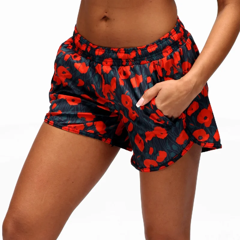 Cargo Shorts-Poppy Field Loose Fit Workout Shorts