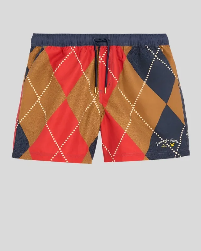 Jogger Shorts-Friends of Feathers Argyle Sweat Shorts