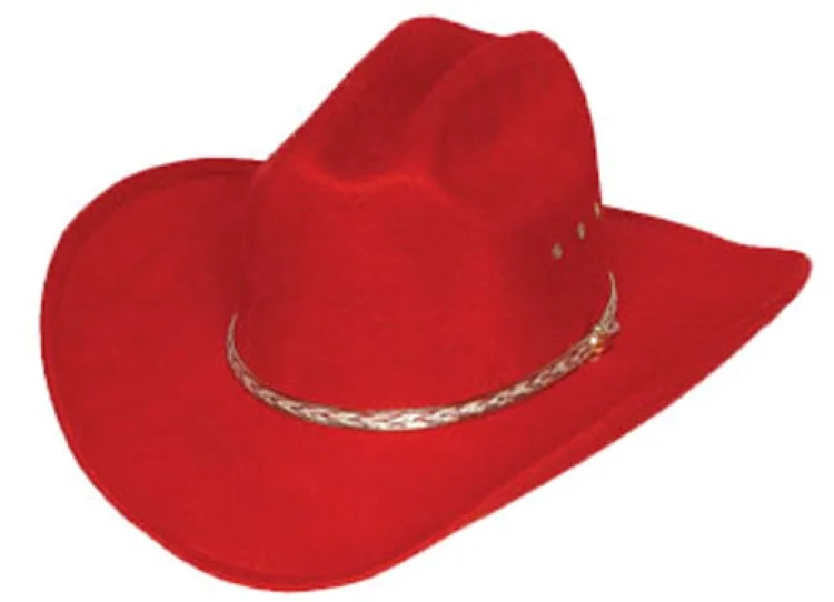 Pre-curved Cap-BFF26 Red Cattleman Cowboy Hat