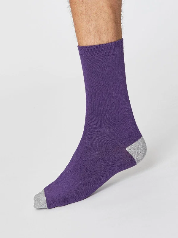 Holiday Socks-Solid Jack Socks - Purple