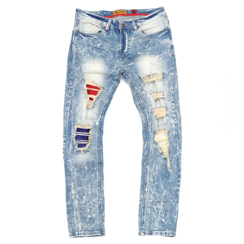 Sports Jogger Pants-M1981 Go Gettas Denim Jeans - Dirt Wash