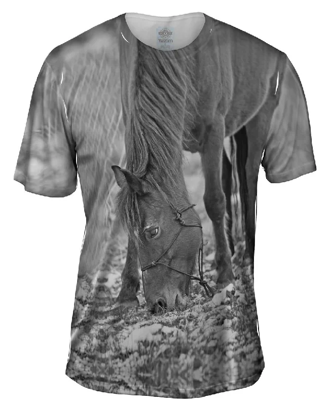 Artistic Print T-shirt-Winter Grazing Horse