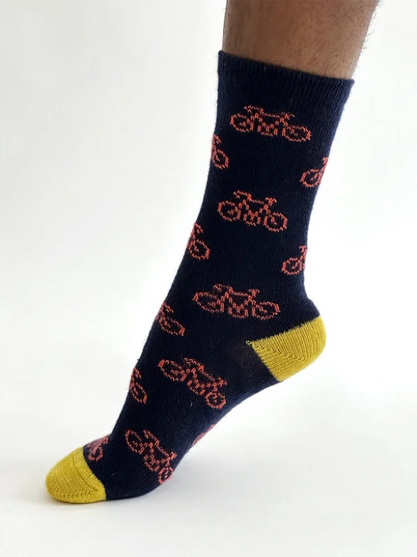 Eco-friendly Socks-Erskine Bike Wool Socks - Navy