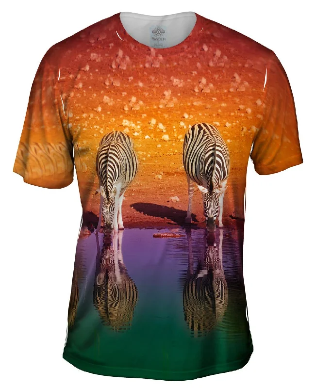 T-shirt With Vintage Print-Zebra Lake