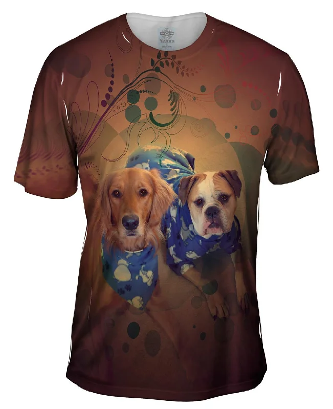 Geometric Print T-shirt-Twin Dogs Pajamas