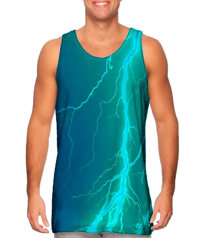 Tank Top For Women-Lightning Storm Blue Turqouise