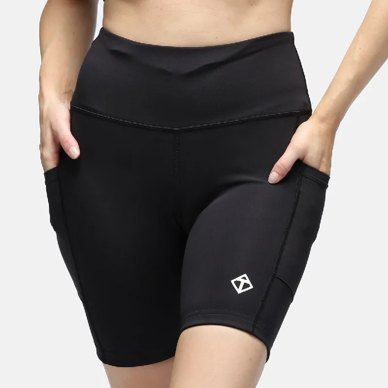 Lightweight Denim Shorts-Black Diamond Luxe Running Shorts With Pockets