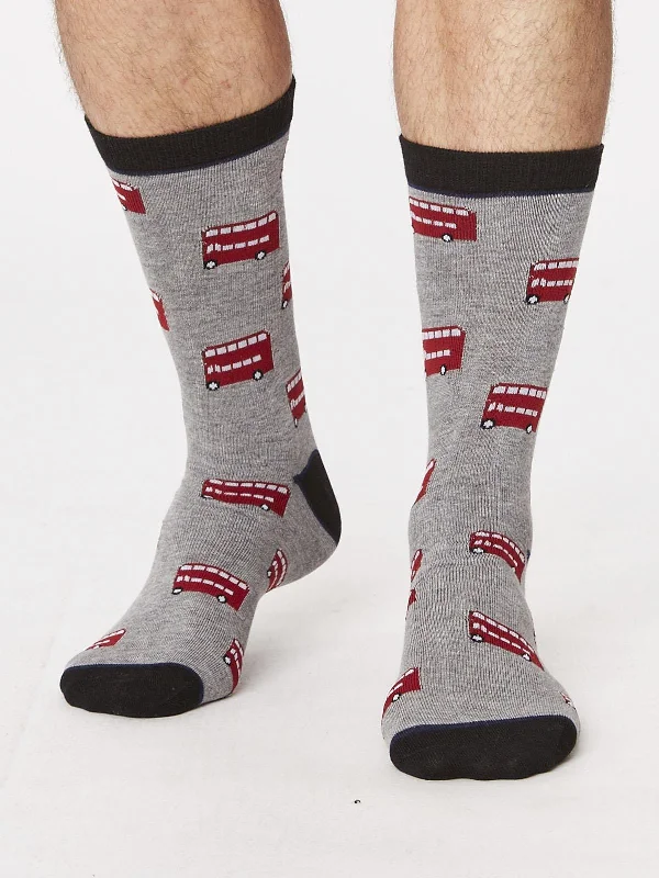 Stretch Socks-London Bus Bamboo Socks