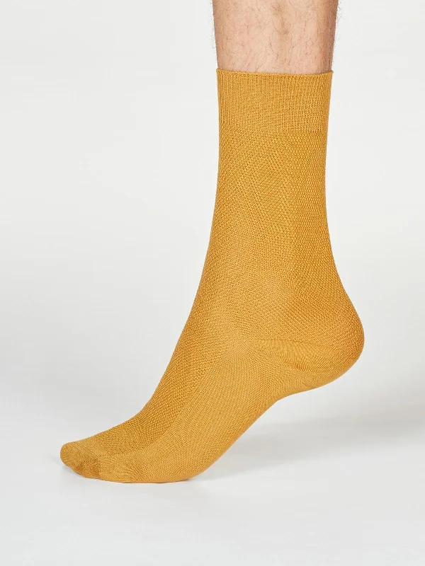 Ankle Socks-Rodney Dress Socks - Amber Yellow