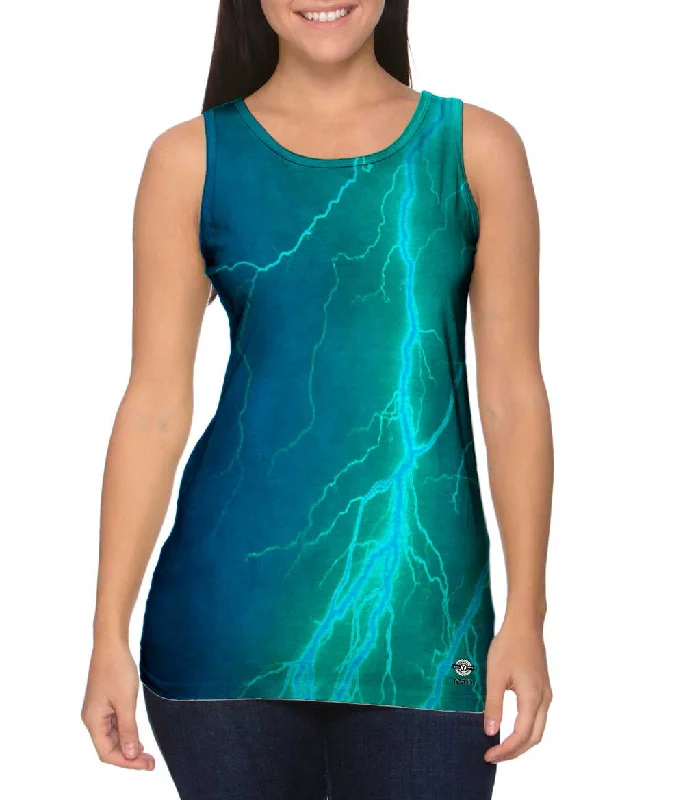 Fashionable Tank Top-Lightning Storm Blue Turqouise