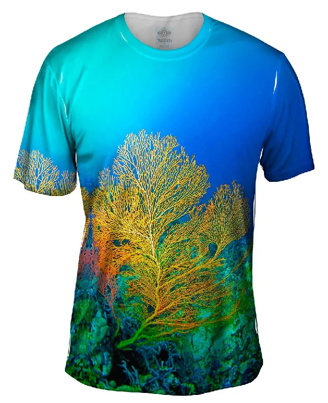 Retro T-shirt-Yellow Coral Underwater