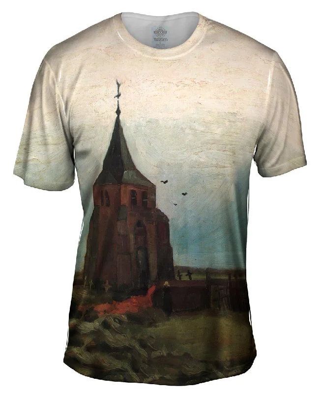 Soft Cotton T-shirt-Van Gogh -"Old Tower" (1884)