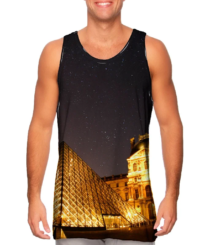 Stretch Tank Top-Louvre Paris Starry Night