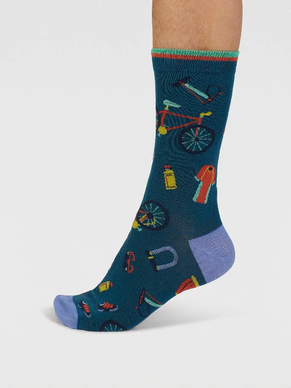 Cozy Socks-Griffen Bike Parts Organic Cotton Socks - Lake Blue