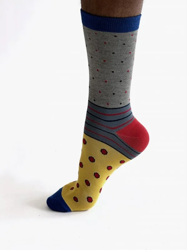 High-performance Socks-Conall Spot Bamboo Socks - Grey Marle