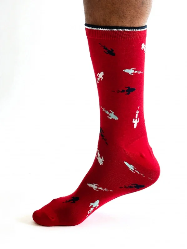 Cold Weather Socks-Cielo Space Bamboo Socks - Red