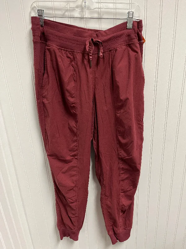 Printed Pants-Athletic Pants By Lululemon In Maroon, Size: L