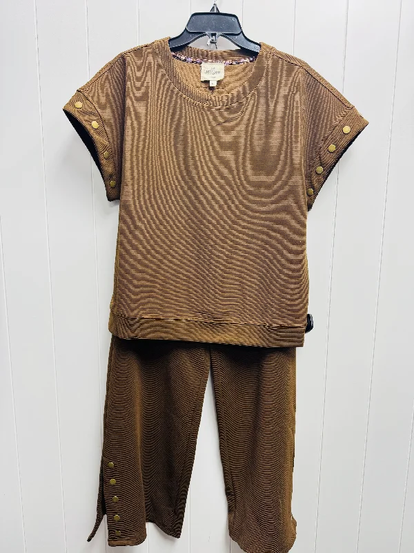 Trendy Pants-Pants Set 2pc By Umgee In Brown, Size: S