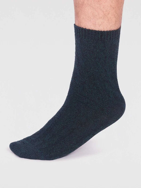 Trendy Socks-Hendrix Organic Cotton Rib Socks - Forest Green