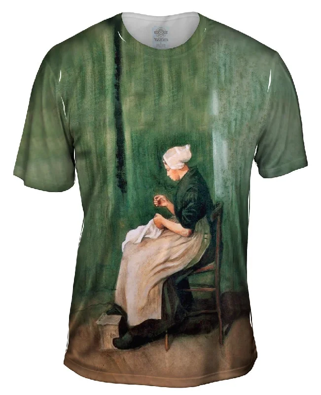 Comfortable T-shirt-Van Gogh -"Woman Sewing" (1882)