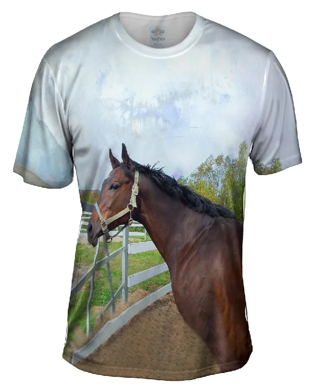 Streetwear T-shirt-Thoughtful Stable Horse