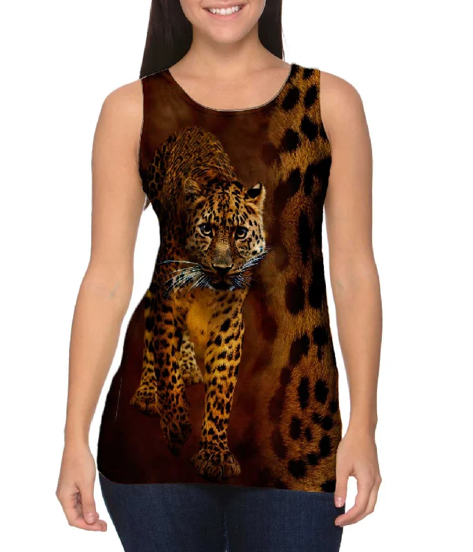 Trendy Tank Top-Leopard Half Skin