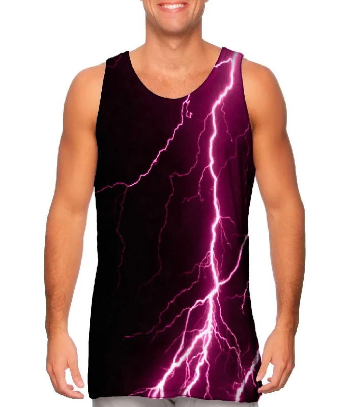 Custom Workout Tank-Lightning Storm Maroon Black