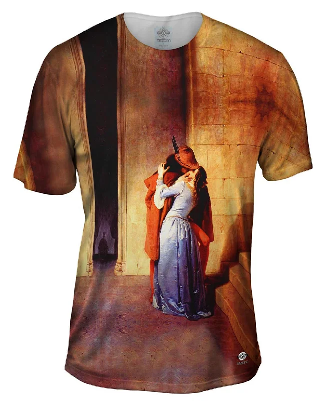 Floral Print T-shirt-Francesco Hayez  - "The Kiss" (1859)