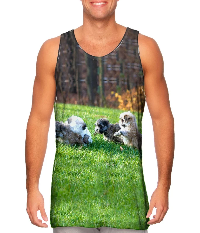 Casual Racerback Tank-Maltese Friends Playing