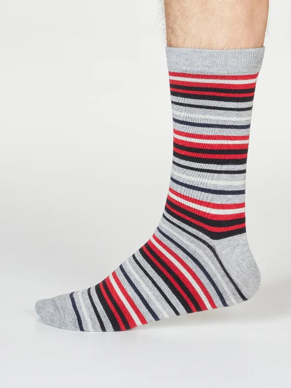 Running Compression Socks-Watson Stripe Socks - Grey Marle