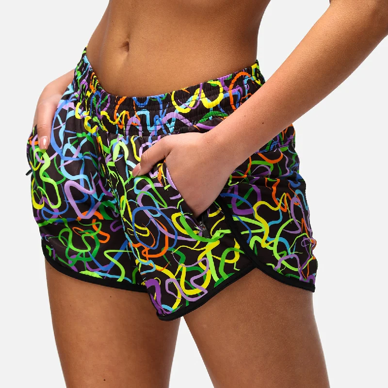 Travel Shorts For Men-Neon Noodles Loose Fit Workout Shorts