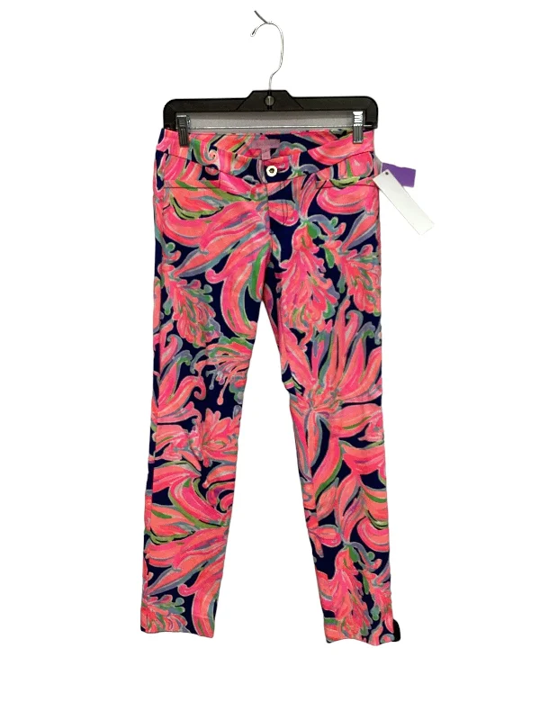 Tapered Pants-Multi-colored Pants Designer Lilly Pulitzer, Size 0