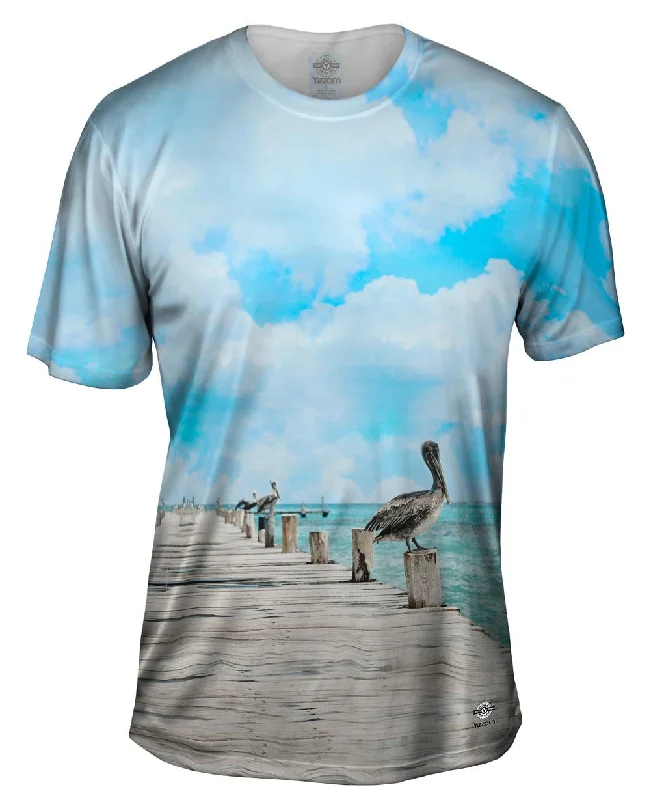 Abstract T-shirt-Mario Maruffi - "Bird On Pier" (2014)