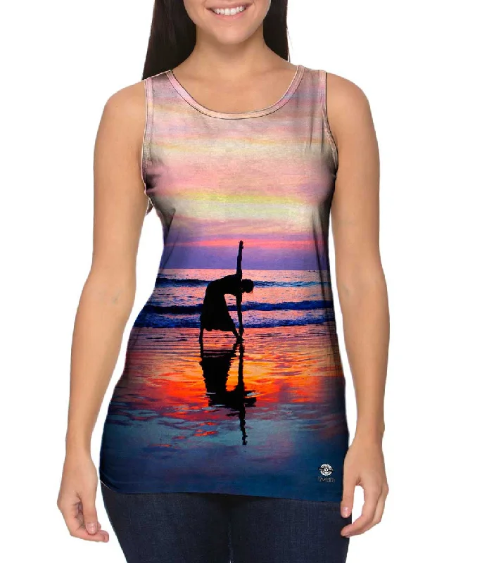 Muscle Fit Tank-Light Yoga At Sunset