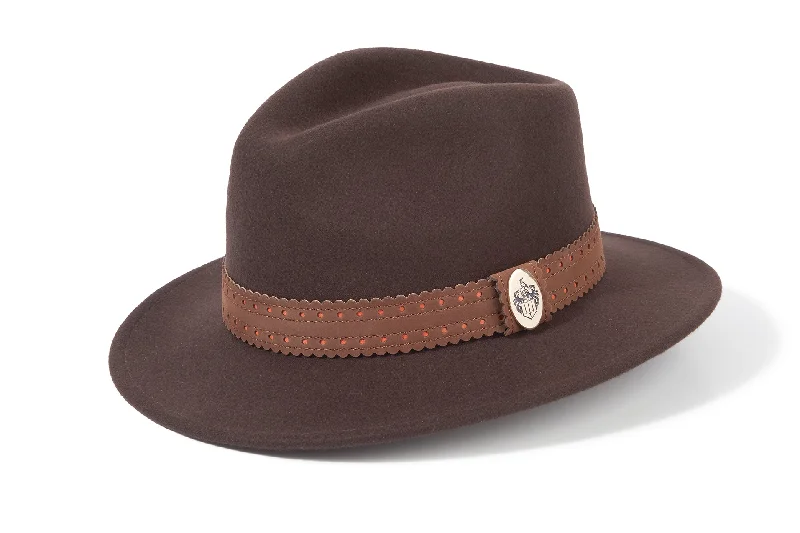 Leather Hat-Hicks & Brown x Fairfax & Favor - The Waveney in Dark Brown