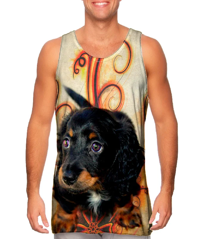 Workout Racerback Tank-Longhair Dachshund Puppy