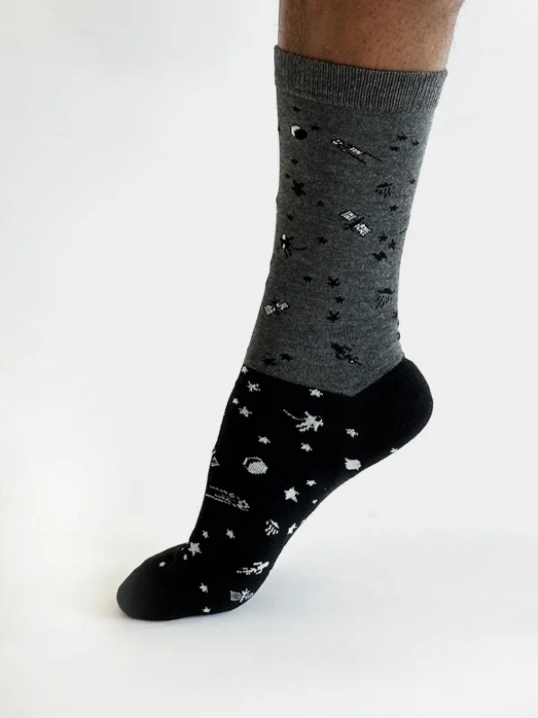 Diabetic Socks-Cielo Space Colour Block Bamboo Socks - Grey