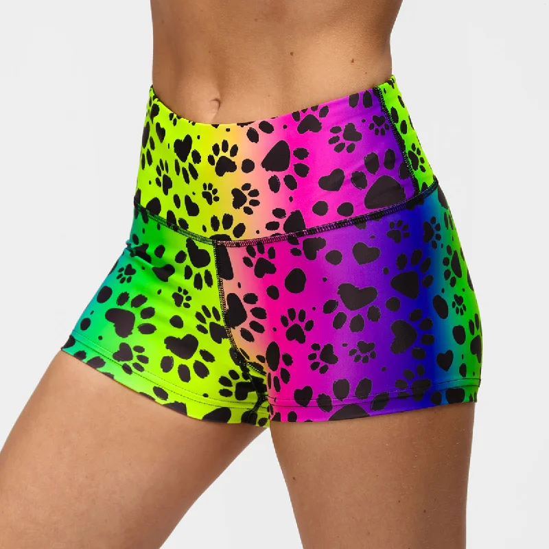 Board Shorts-Pawfect Rainbow TikiBooty Shorts