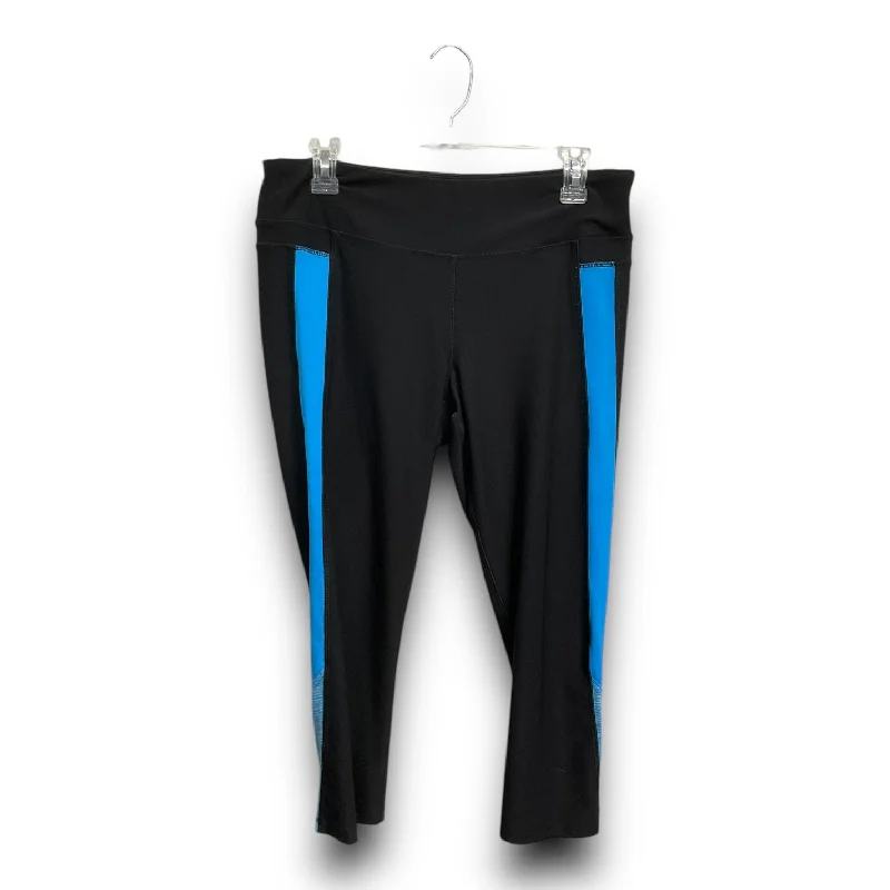 Patterned Pants-Athletic Pants By Spalding In Black & Blue, Size: L