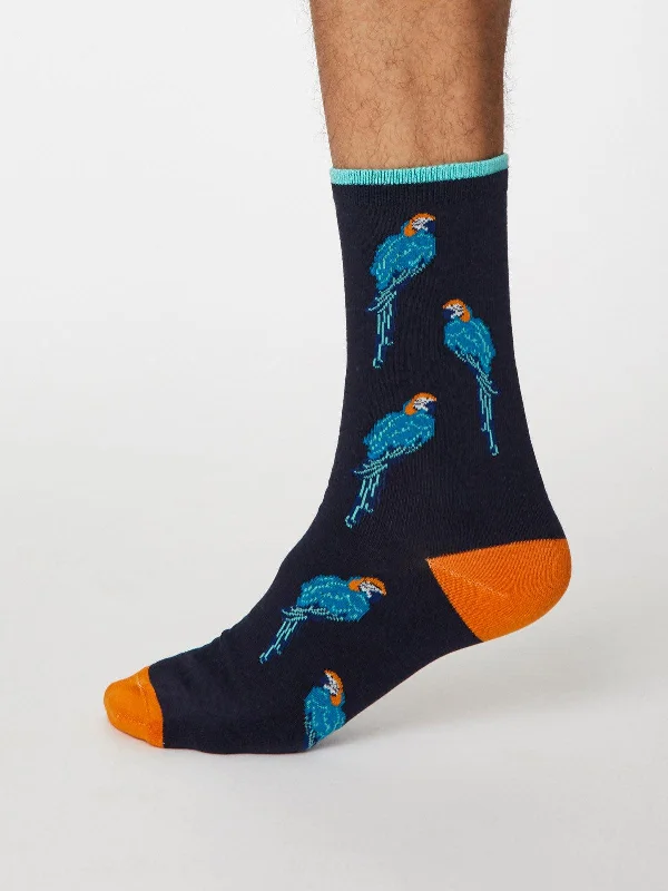 Men's Wool Socks-PAPPAGALLO SOCKS - DARK NAVY