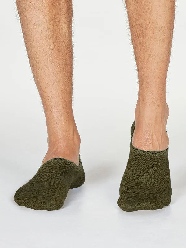 Cold Weather Socks-No Show Socks - Khaki Green