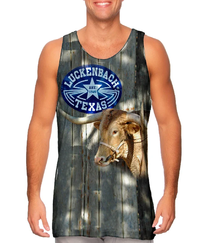 Fashion Racerback Tank-Luckenbach Texas Bull